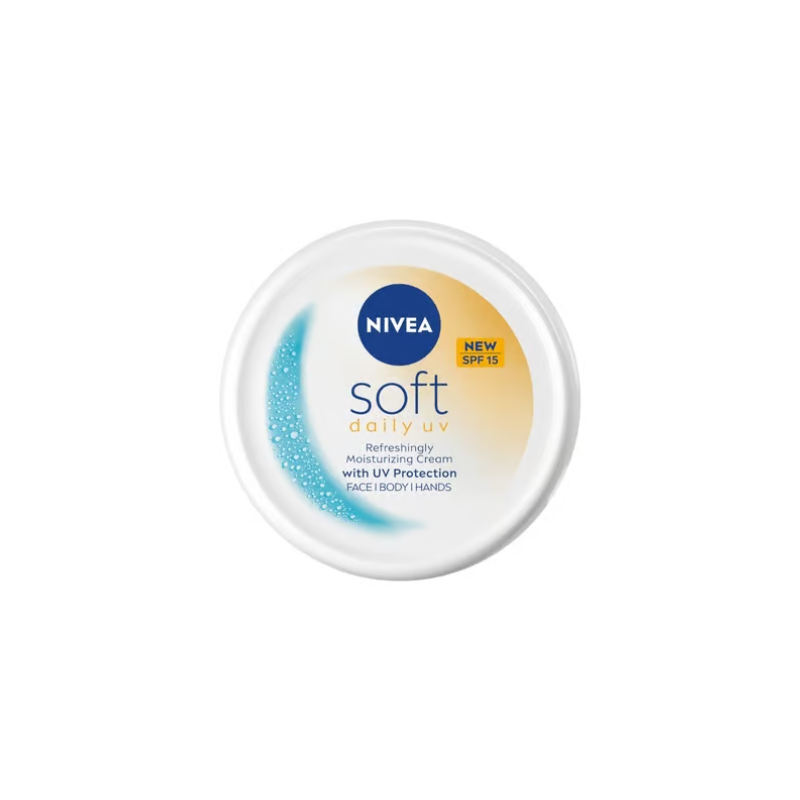 Nivea Soft Daily Uv Moisturizing Cream With Uv Protection For Face, Body, And Hands Spf15 200ml