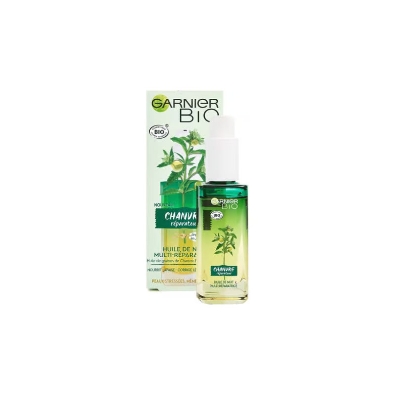 Garnier Organic Multi-Repairing Night Oil for Face with Nourishing Hemp & Vitamin E 30ml
