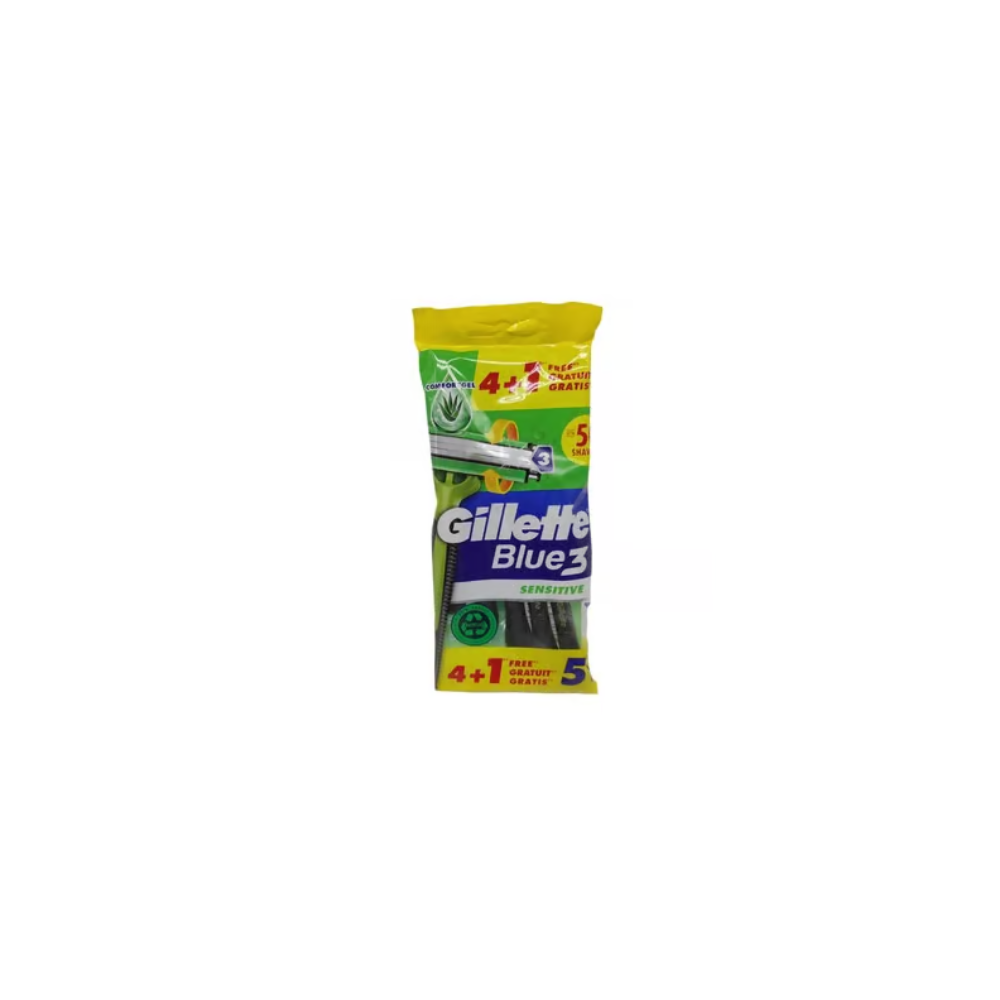 Gillette Blue Iii Sensitive Disposable Razor - 5 Pieces