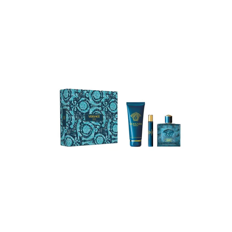 Versace Eros Parfum Set - Includes 100ml Parfum Spray, 150ml Shower Gel, And 10ml Parfum Spray