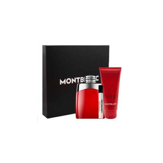 Montblanc Legend Red Eau De Parfum Set 100ml Spray 75ml Mini 100ml Shower Gel