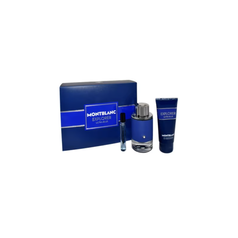 Montblanc Explorer Ultra Blue Set - 100ml Eau De Parfum, 75ml Travel Spray, 100ml Shower Gel
