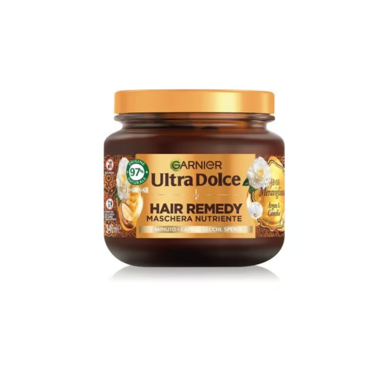 Garnier Ultra Dolce Hair Remedy Mask For Nourishing Hair With Argan And Camellia, 340 Ml