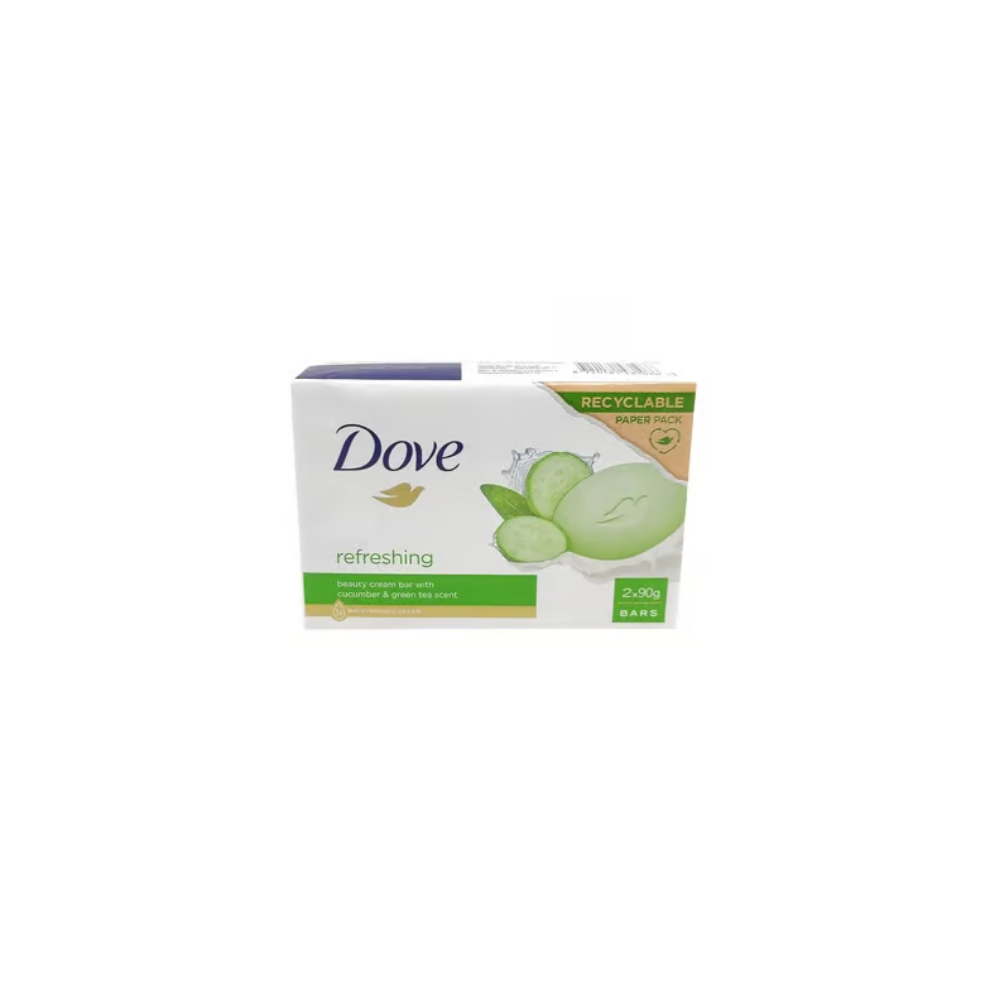 Dove Refreshing Beauty Cream Bar With Cucumber And Green Tea Scent - 2 X 90 Grams