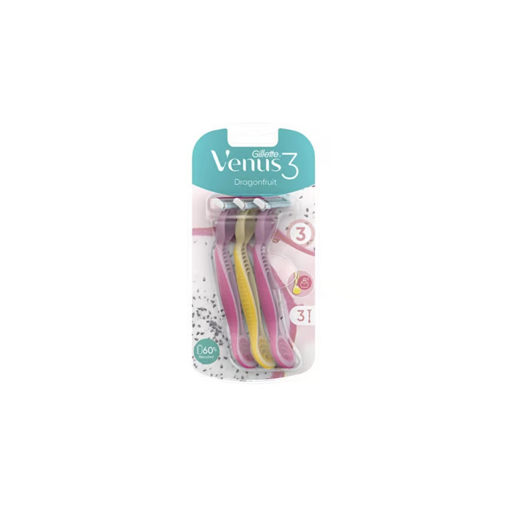 Gillette Venus 3 Dragonfruit Disposable Razors 3 Pack
